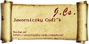 Javorniczky Csák névjegykártya